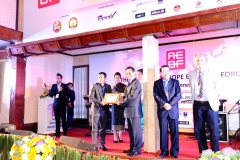 H.E. Dr. Nam VIYAKETH, Minister of Industry and Commerce Lao PDR presenting certificate to Mr. Sadik Mohammad Chowdhury MD L.A.I.D., HSMM Group at AEBF Asia Europe Business Forum 2012, Vientiane, Lao PDR, 5 Nov 2012