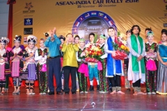 H.E. Professor Dr. Bosengkham VONGDARA, Tourism Minister, Lao PDR and H.E. C. Gururaj Rao, Ambassador of India to Lao PDR with cultural troupe